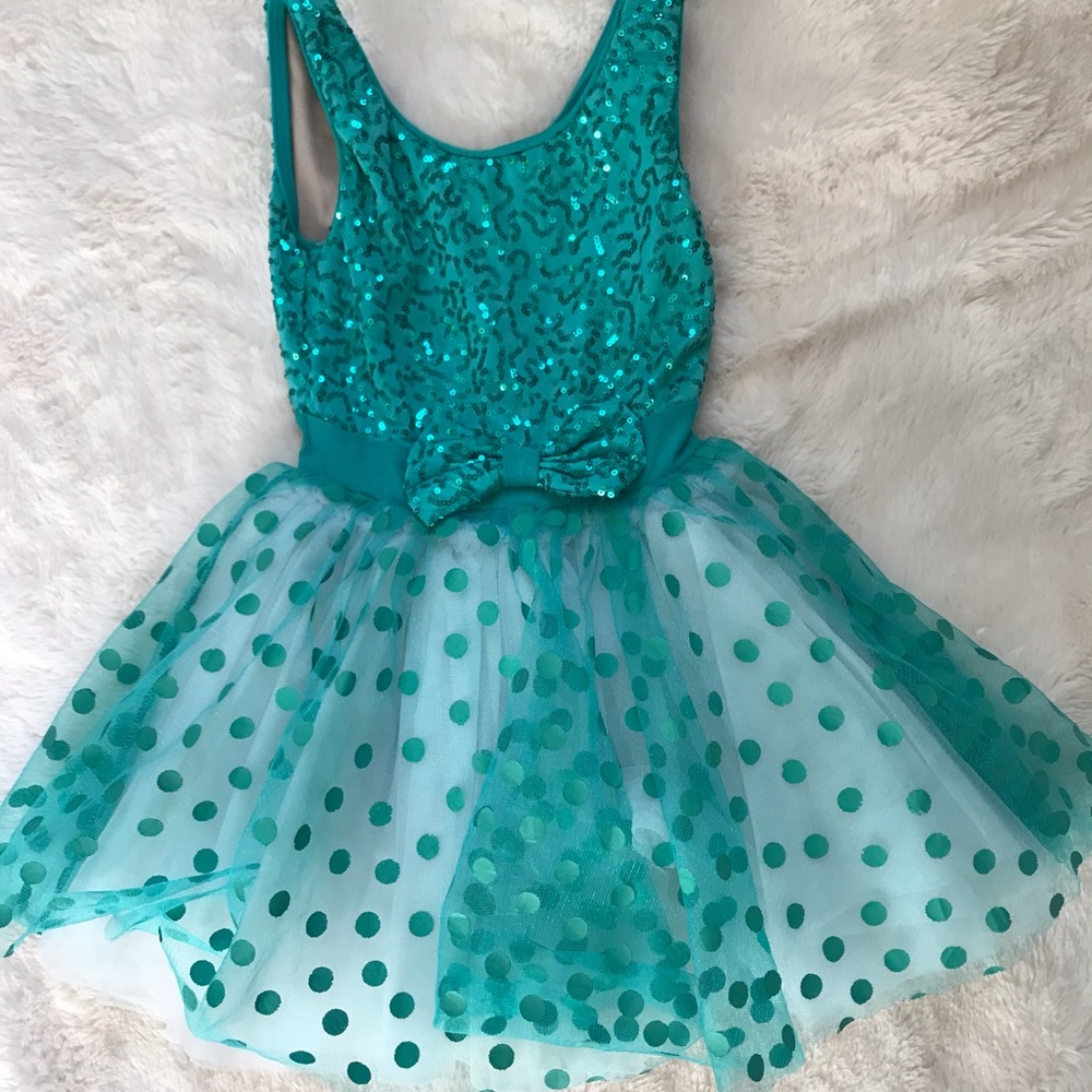 Teal sequence dance costume 3-4T EUC